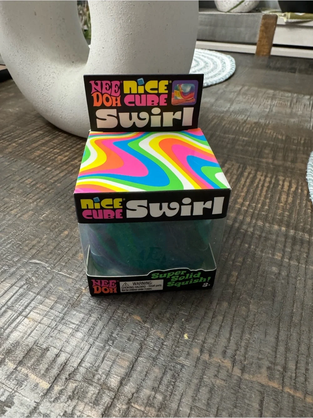 NeeDoh Nice Cube Swirl - Teal Green Swirl Stress Toy